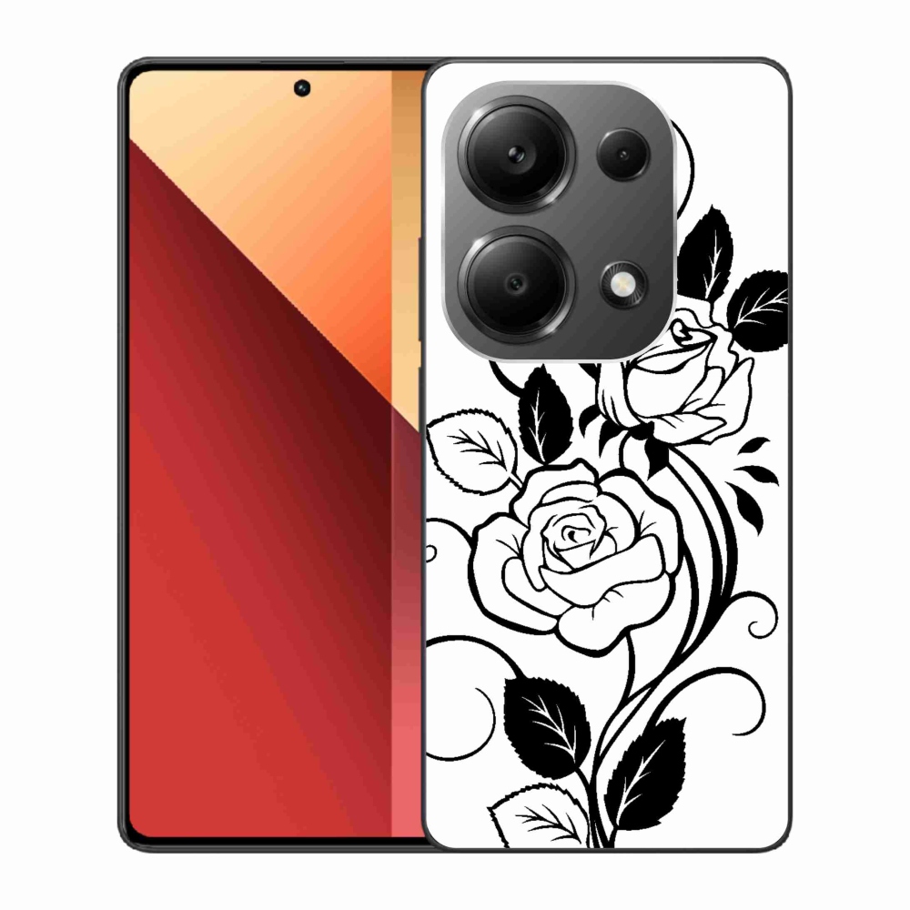 Gelový kryt mmCase na Xiaomi Redmi Note 13 Pro 4G/Poco M6 Pro - černobílá růže