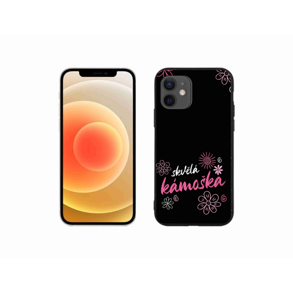 Gelový kryt mmCase na iPhone 12 mini - skvělá kámoška černé pozadí