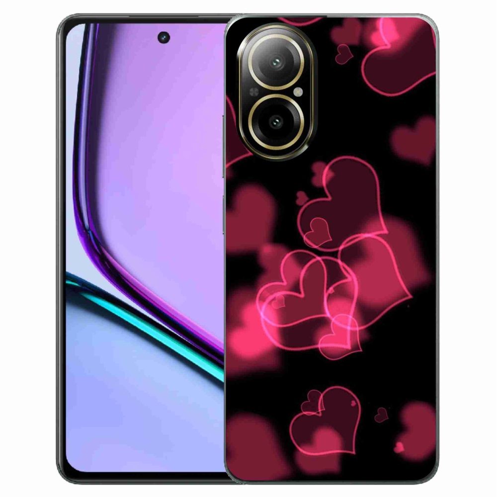 Gelový kryt mmCase na Realme C67 - červená srdíčka