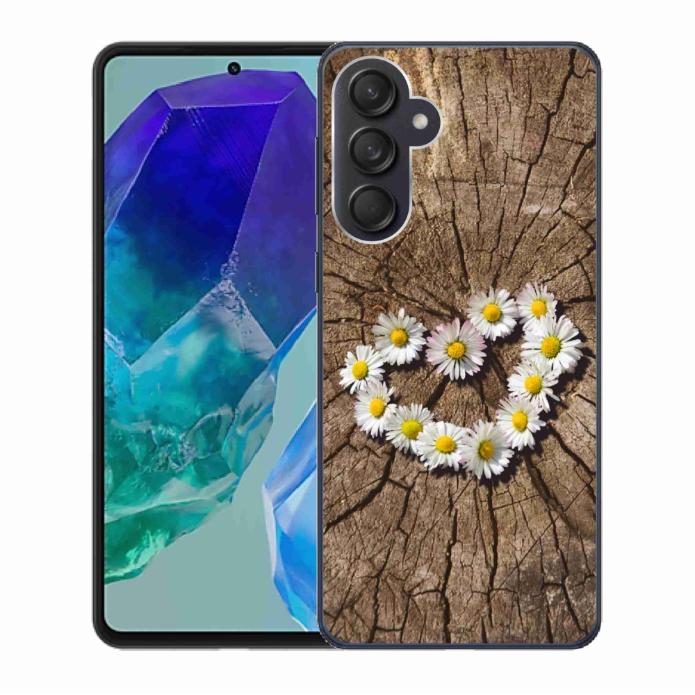 Gelový kryt mmCase na Samsung Galaxy M55 5G - srdce z kopretin