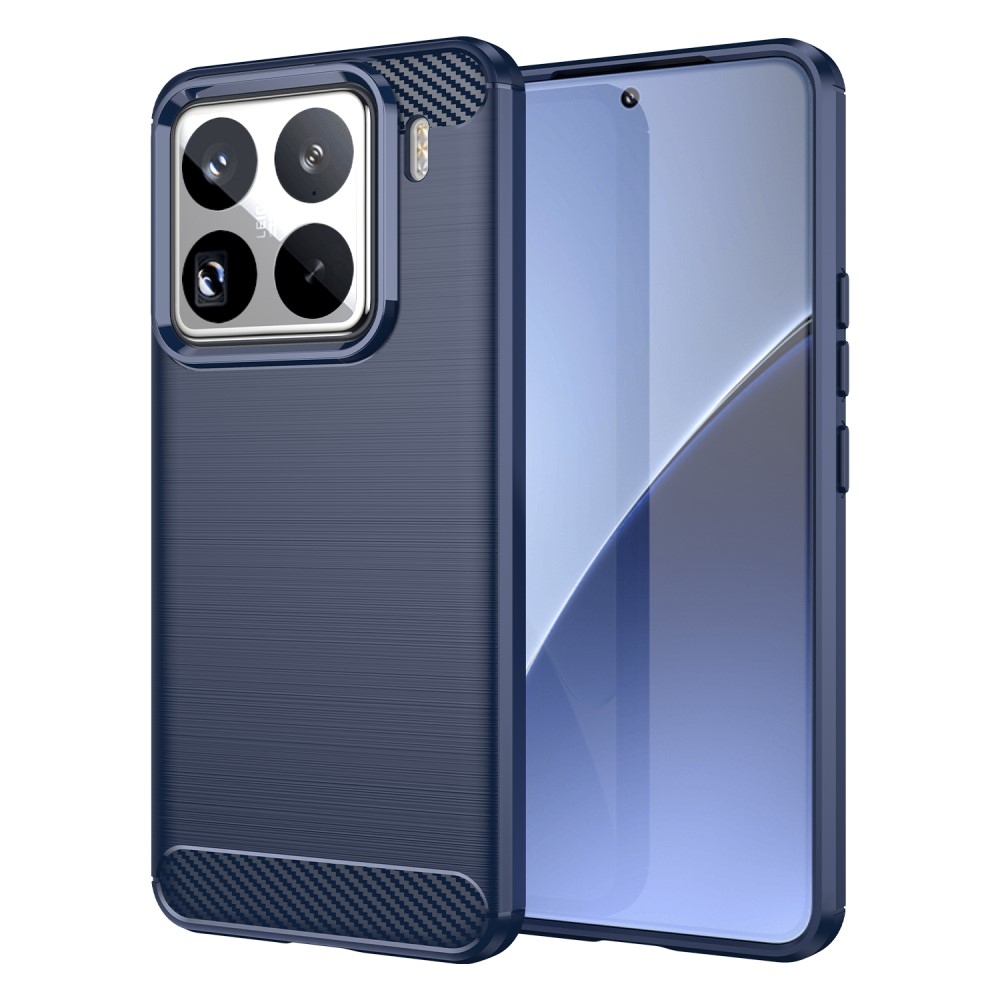 Carbon odolný gelový obal na Xiaomi 15 Pro - modrý