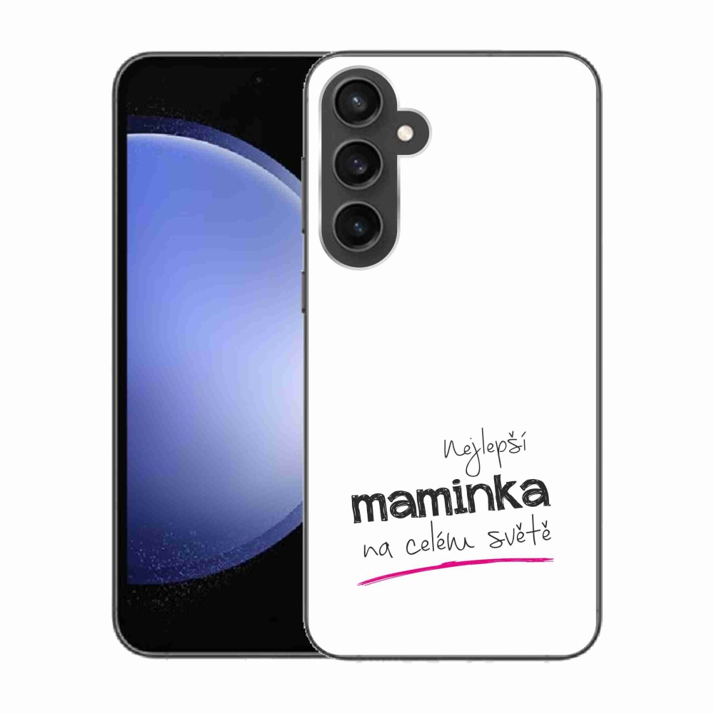 Gelový kryt mmCase na Samsung Galaxy S23 FE - nejlepší maminka 4 bílé pozadí