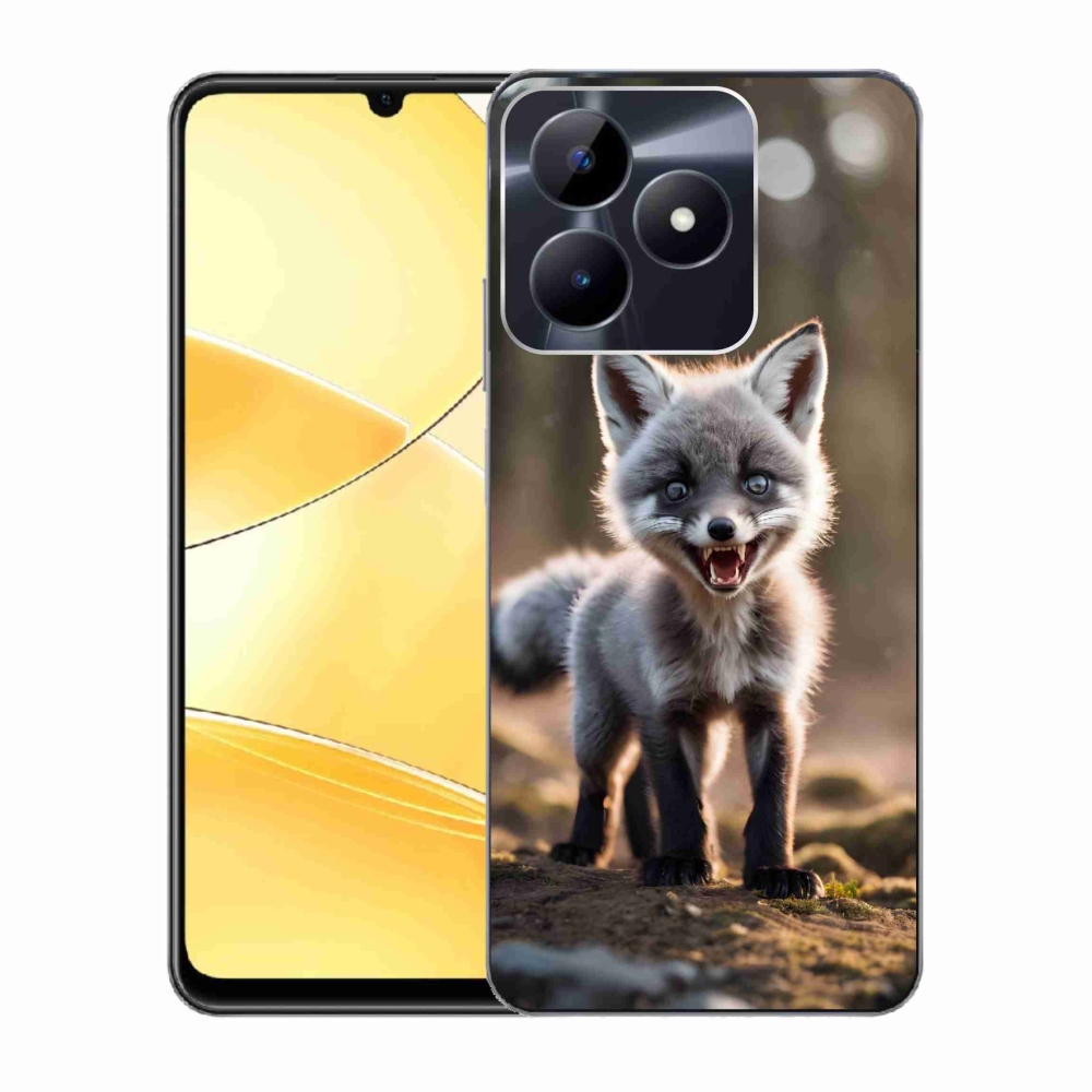 Gelový kryt mmCase na Realme C51/C53 - rozzuřená liška