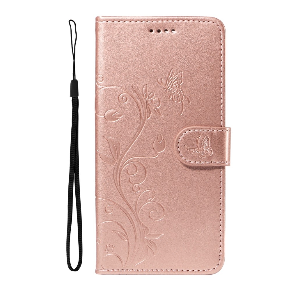 Flowers knížkové pouzdro na Xiaomi Redmi A3 - růžovozlaté