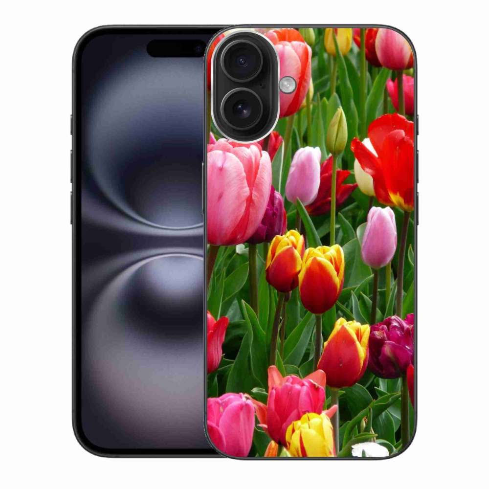 Gelový kryt mmCase na iPhone 16 Plus - tulipány