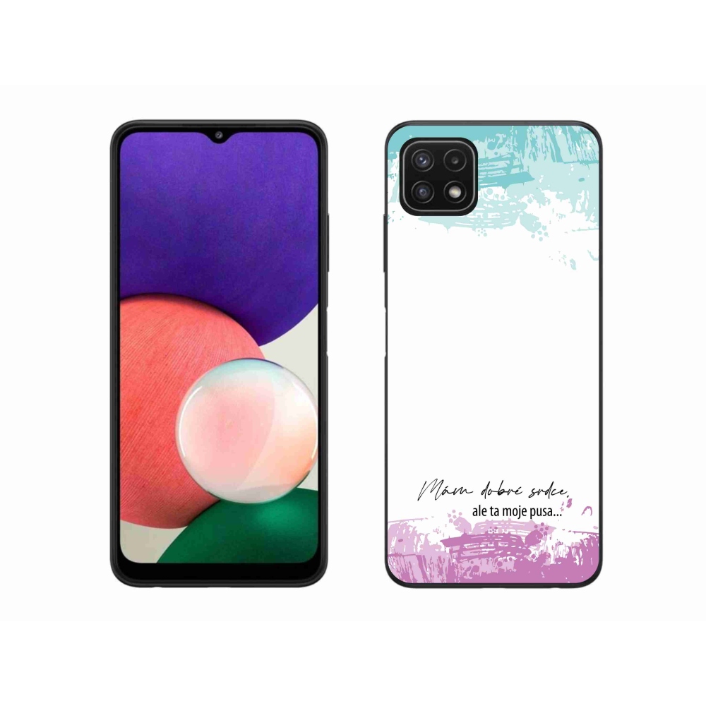 Gelový kryt mmCase na Samsung Galaxy A22 5G - vtipný text 3 bílé pozadí