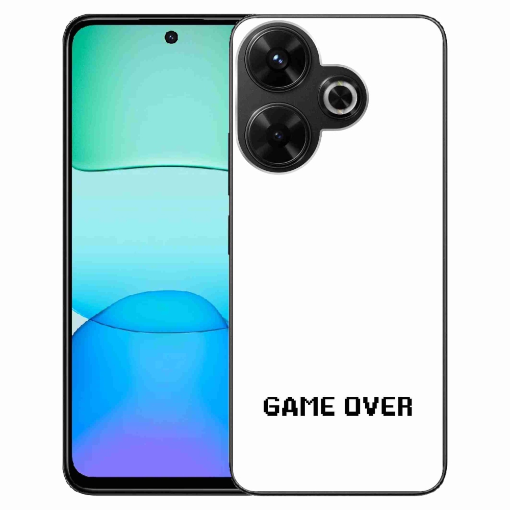Gelový kryt mmCase na Xiaomi Redmi 13 4G/Poco M6 4G  - game over bílé pozadí
