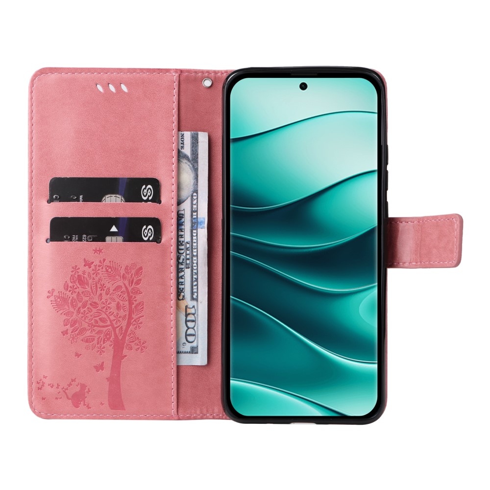 Trees knížkové pouzdro na Xiaomi Redmi Note 14 Pro 5G/Poco X7 5G/Note 14 Pro+ 5G - růžové