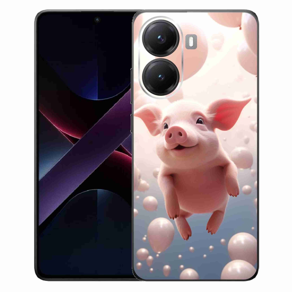 Gelový kryt mmCase na Xiaomi Poco X7 Pro 5G - prasátko s balónky