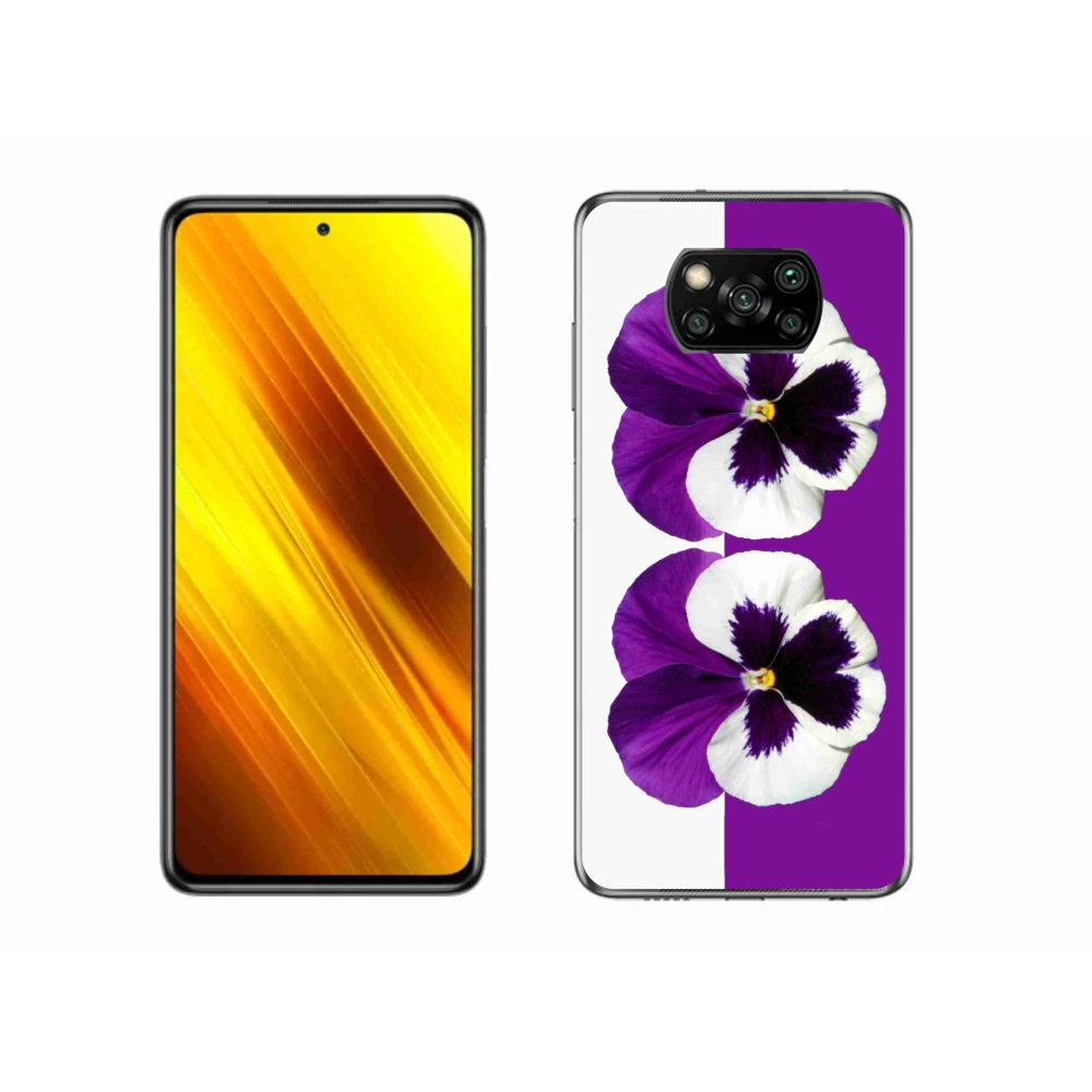 Gelový kryt mmCase na Xiaomi Poco X3 Pro - fialovobílý květ
