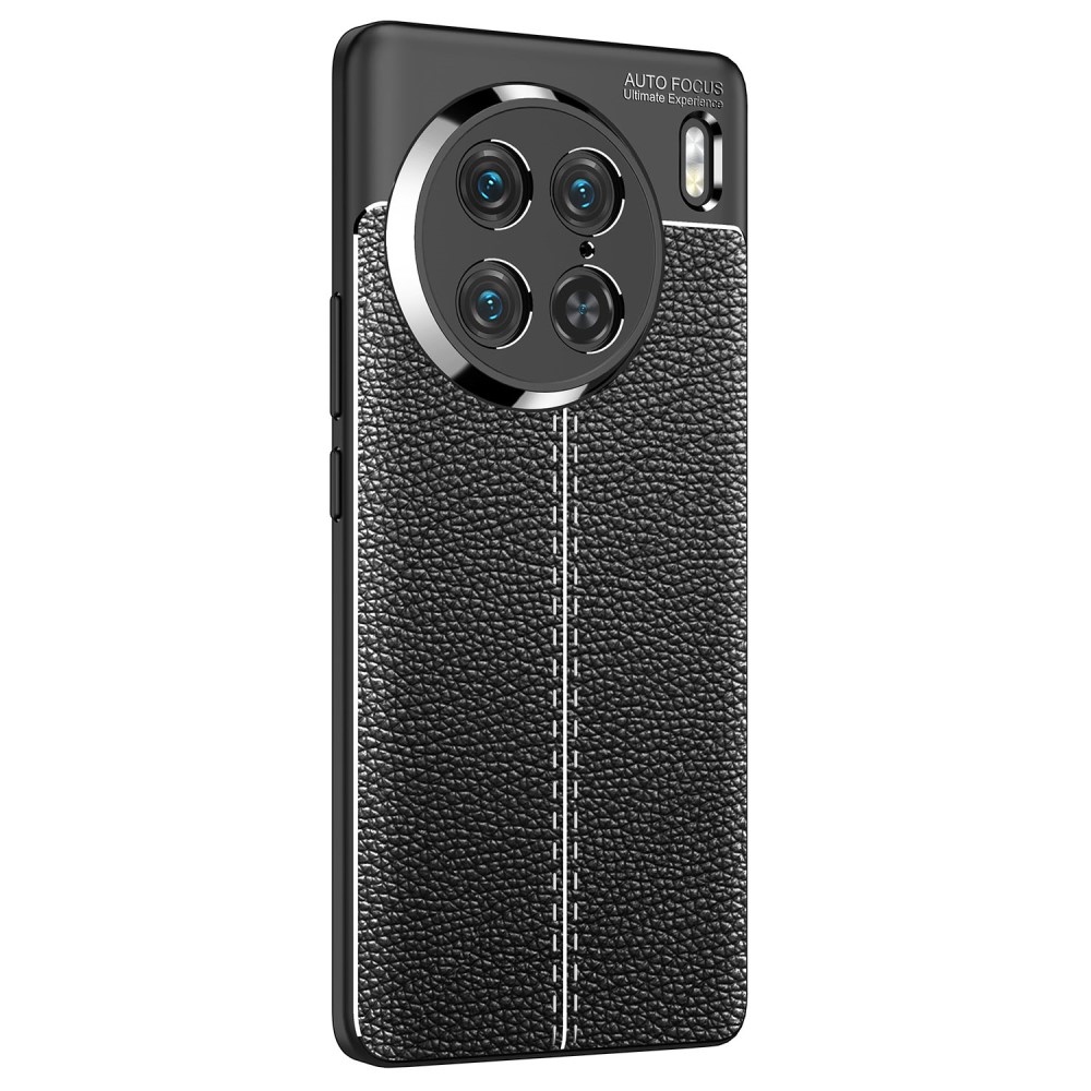 Litchi odolný gelový obal na Vivo X90 Pro - černý
