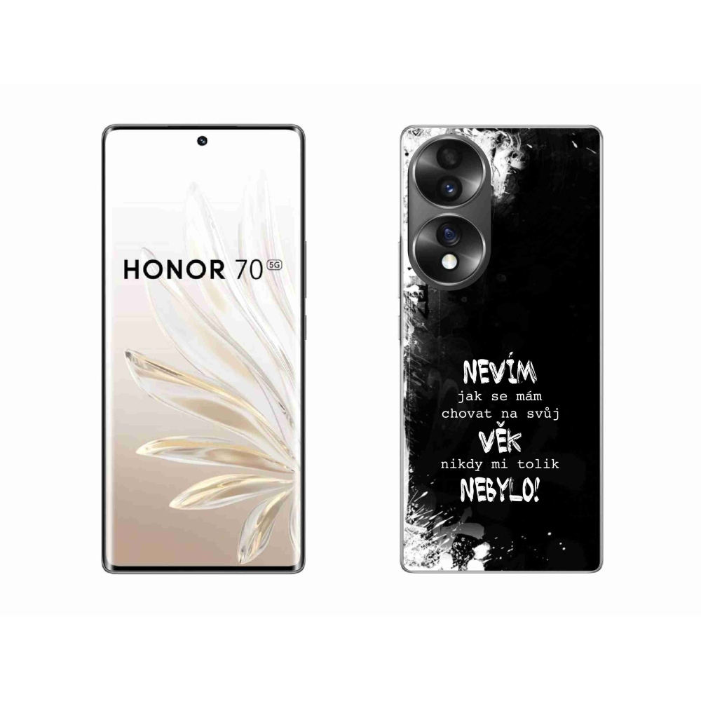 Gelový kryt mmCase na Honor 70 - vtipný text 14 černé pozadí
