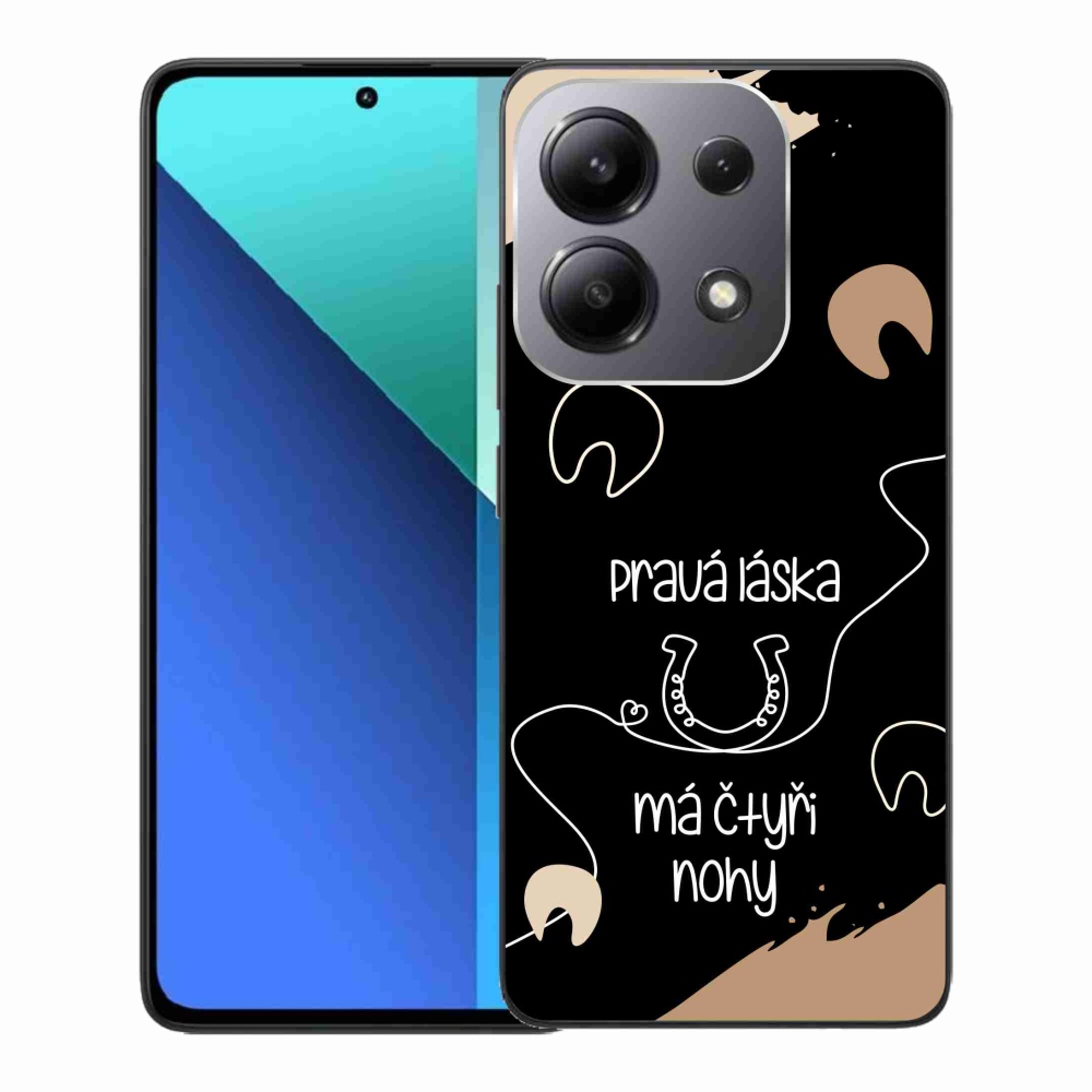 Gelový kryt mmCase na Xiaomi Redmi Note 13 - koňský motiv černé pozadí