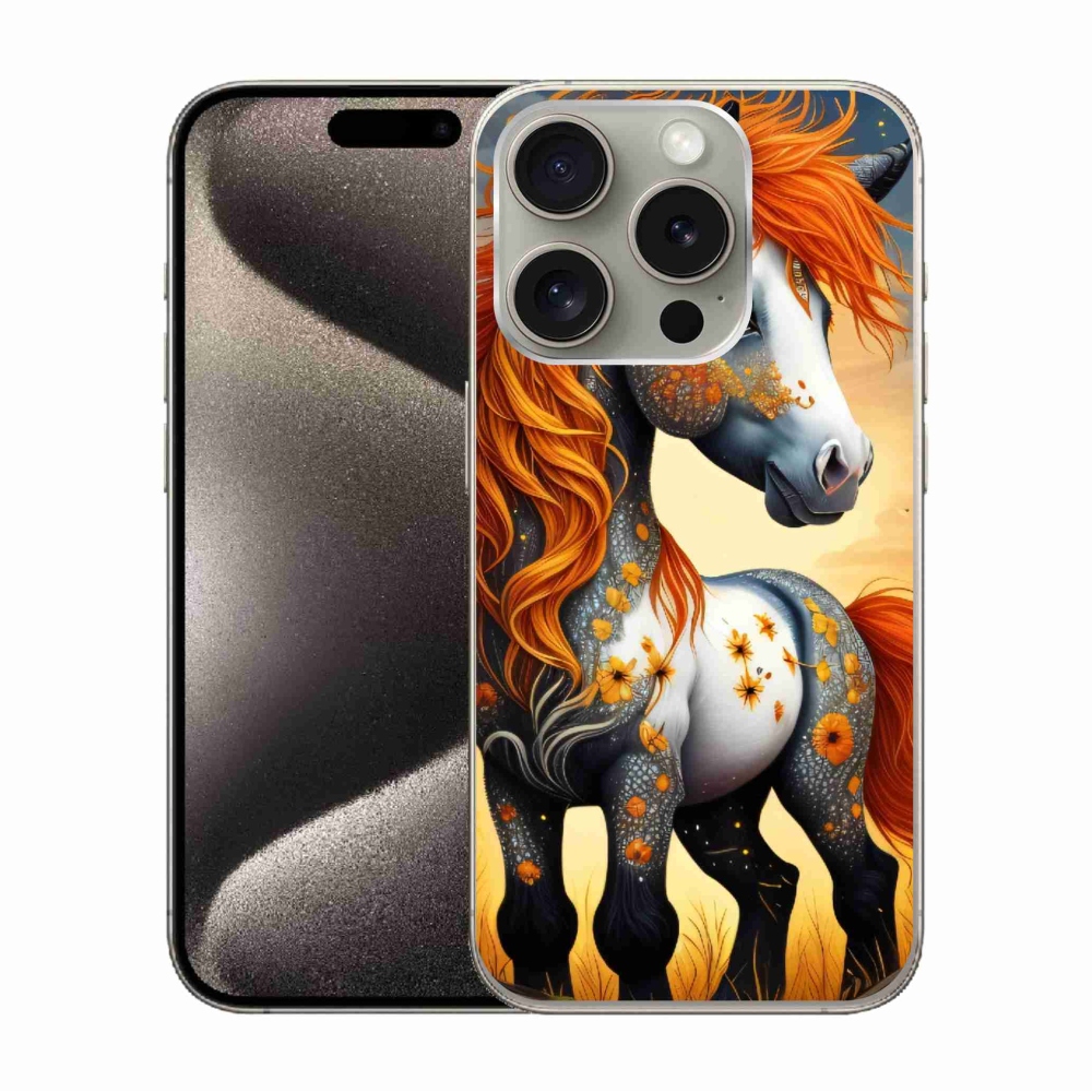 Gelový kryt mmCase na iPhone 15 Pro - barevný poník