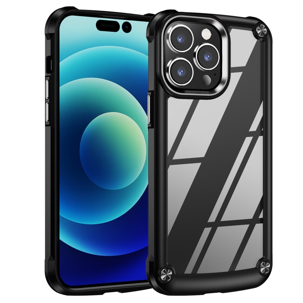 Gelový obal s pevnými zády na iPhone 15 Pro Max - černý