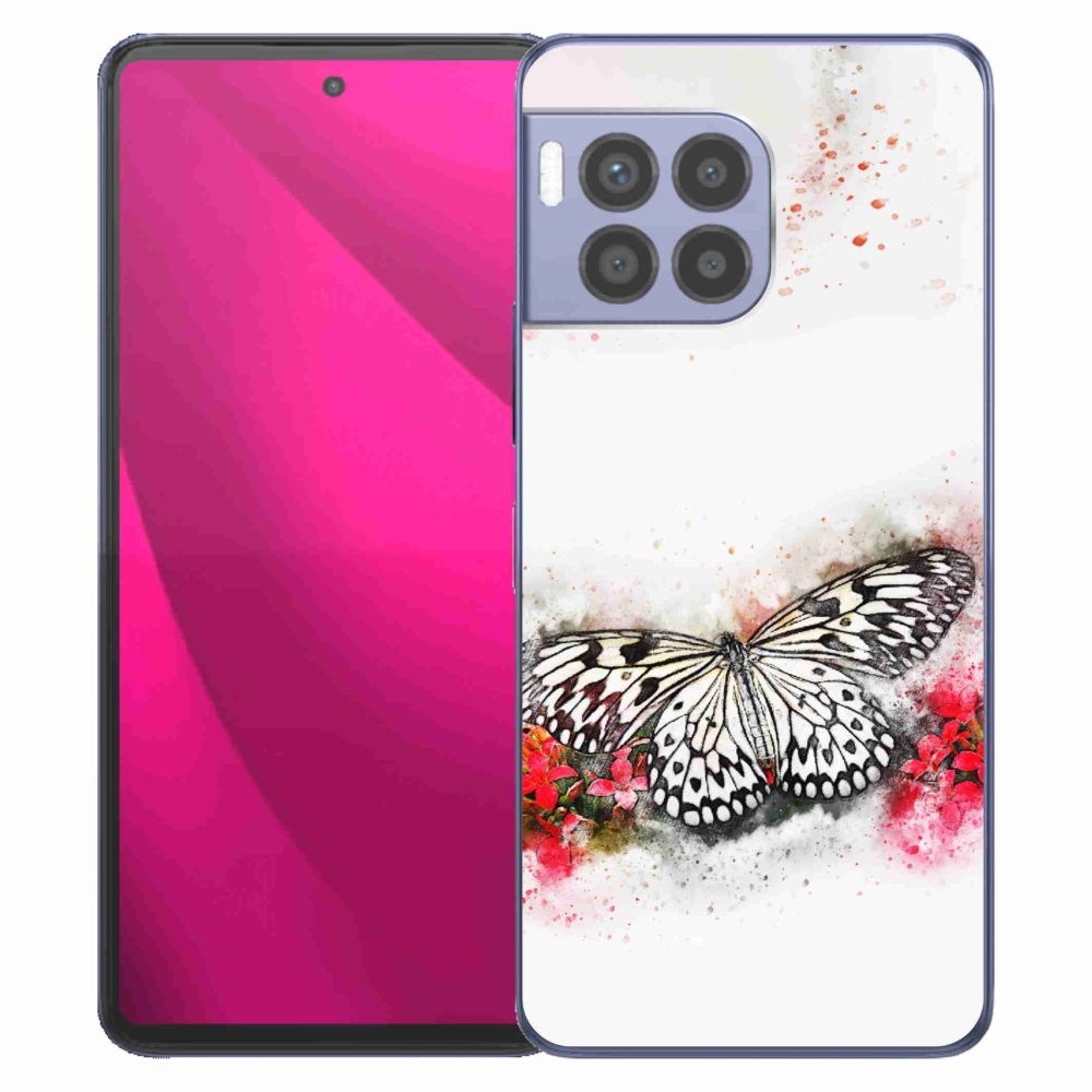 Gelový kryt mmCase na T-Mobile T Phone 2 Pro - černobílý motýl