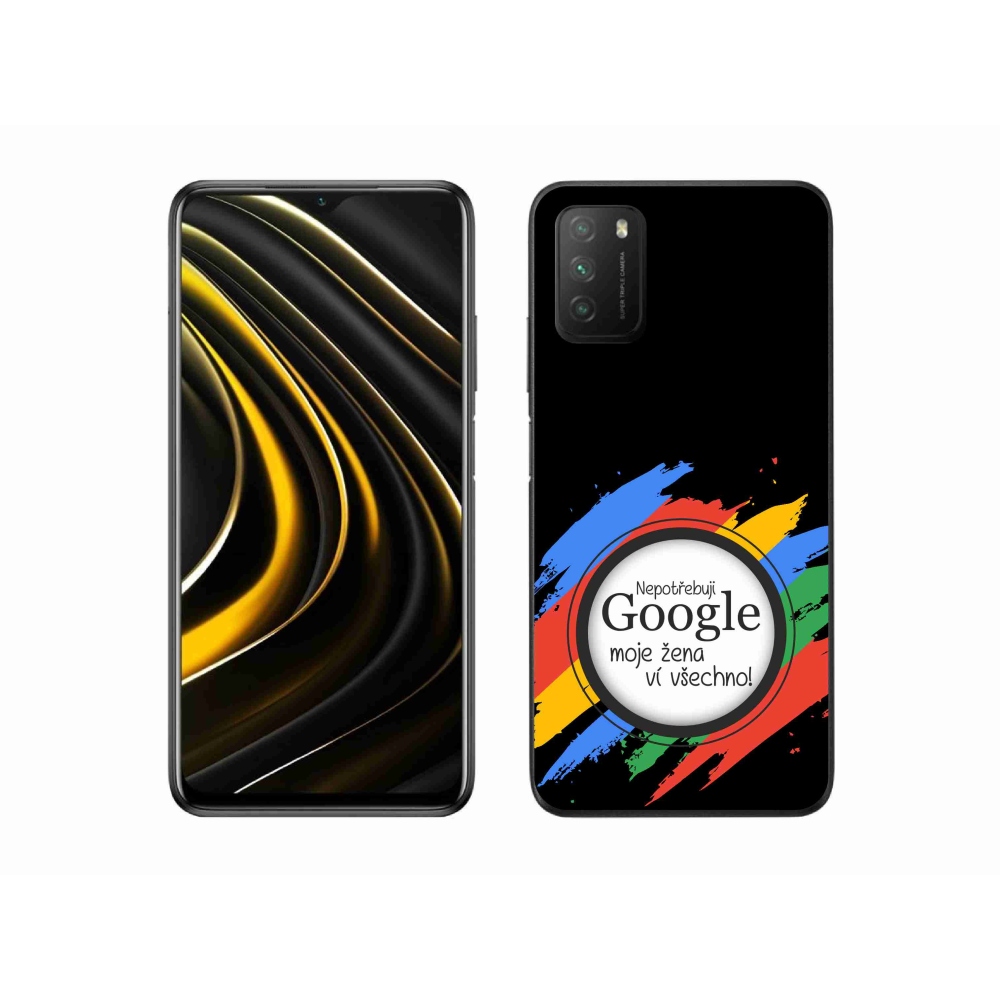 Gelový kryt mmCase na Xiaomi Poco M3 - žena ví všechno černé pozadí
