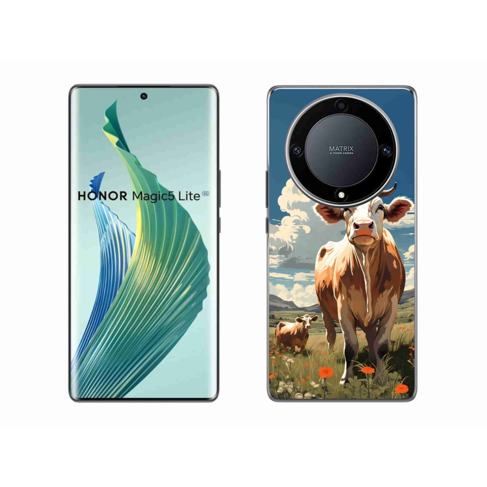 Gelový kryt mmCase na Honor Magic 5 Lite 5G - krávy na louce