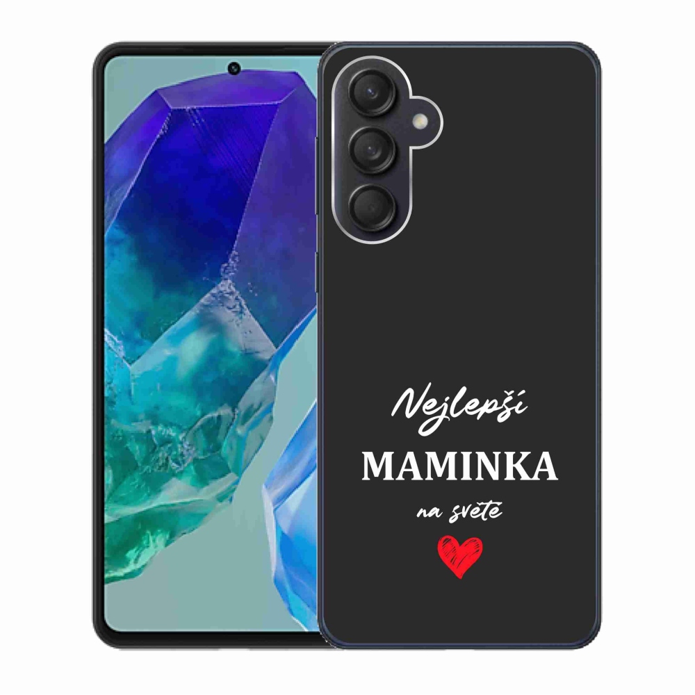 Gelový kryt mmCase na Samsung Galaxy M55 5G - nejlepší maminka 1 černé pozadí