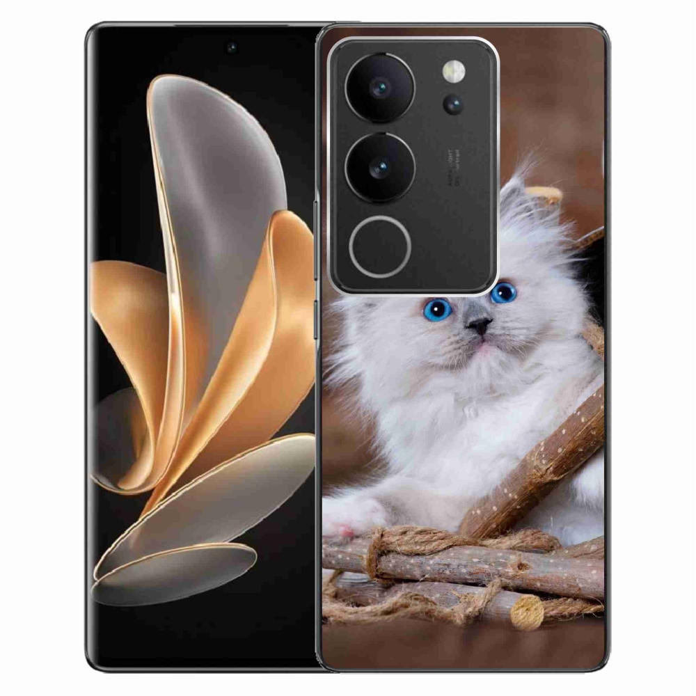 Gelový kryt mmCase na Vivo V29 5G - bílé kotě