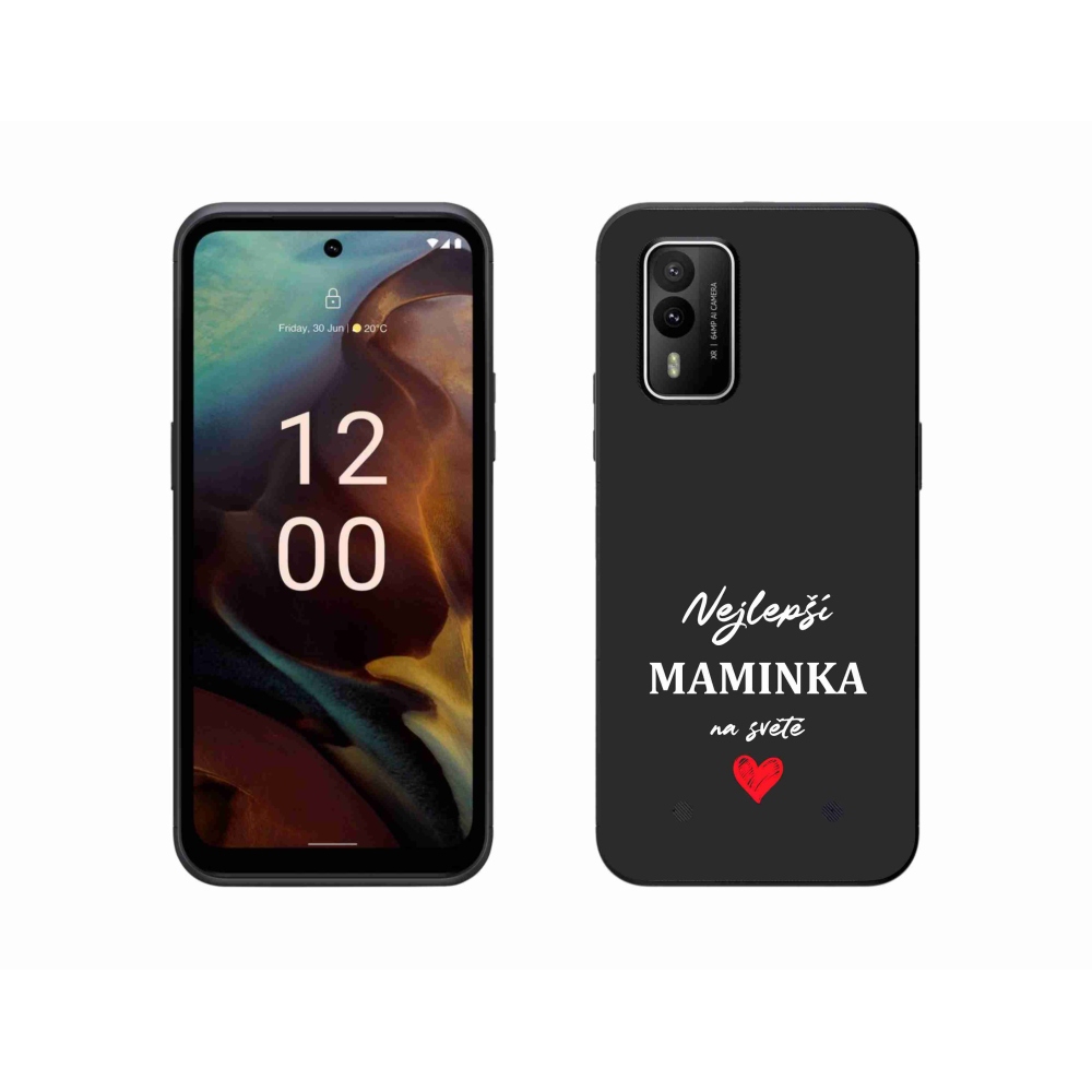 Gelový kryt mmCase na Nokia XR21 - nejlepší maminka 1 černé pozadí