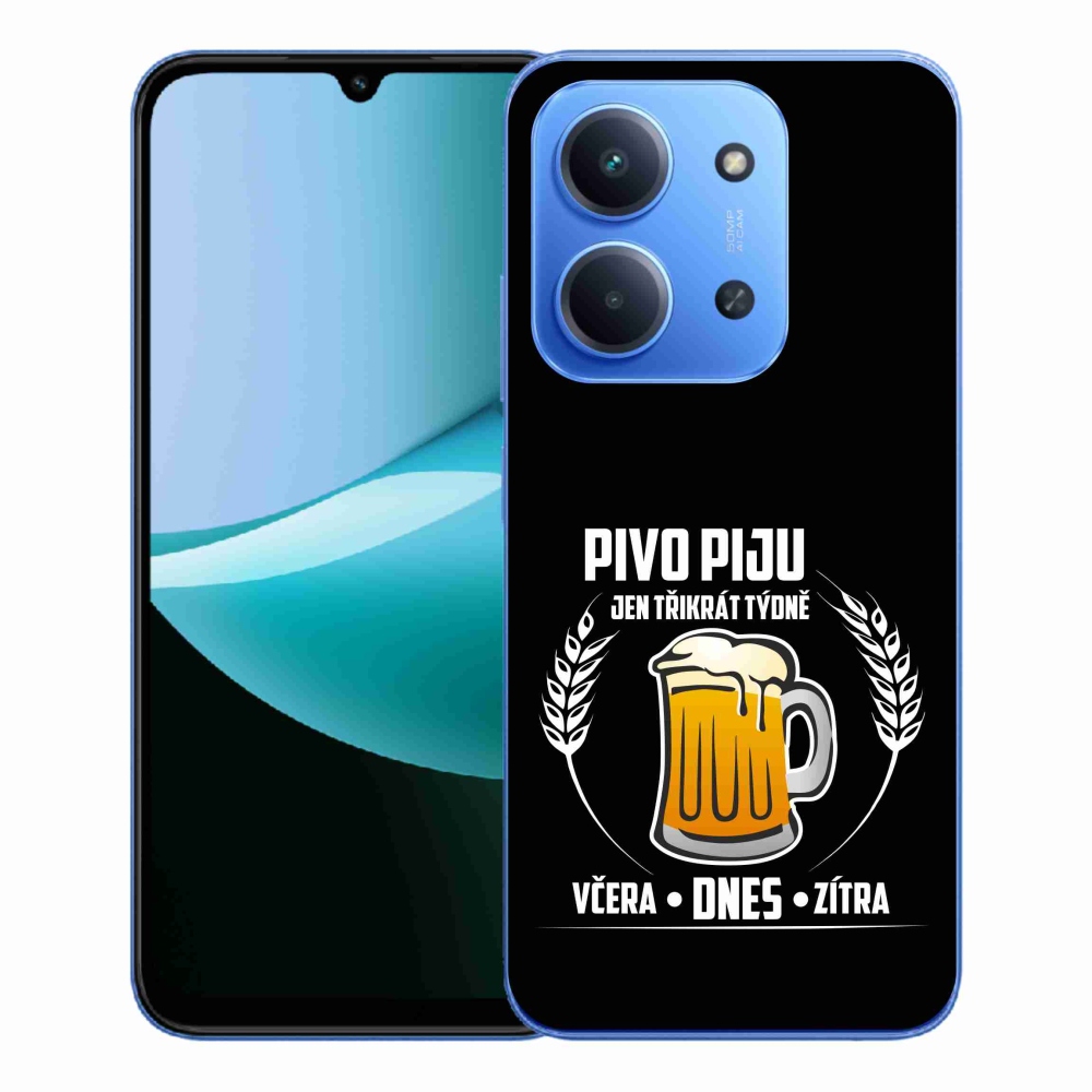 Gelový kryt mmCase na Xiaomi Redmi 15C 4G/5G (173mm) - pivní motiv černé pozadí