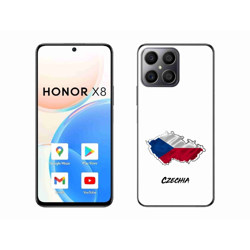 Gelový kryt mmCase na Honor X8 4G - Czechia bílé pozadí
