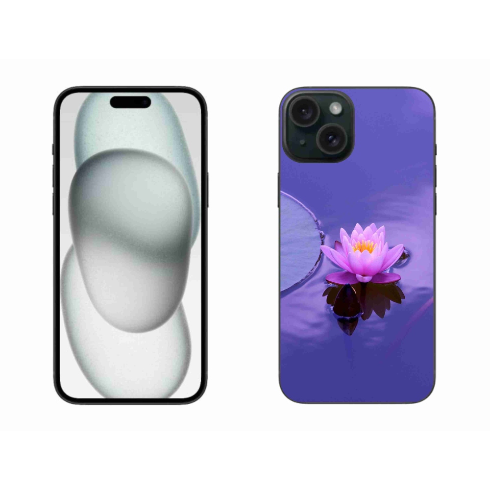 Gelový obal mmCase na iPhone 15 Plus - květ na hladině