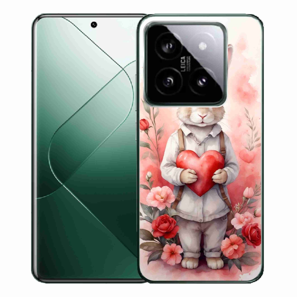 Gelový kryt mmCase na Xiaomi 14 Pro - zajíc se srdíčkem