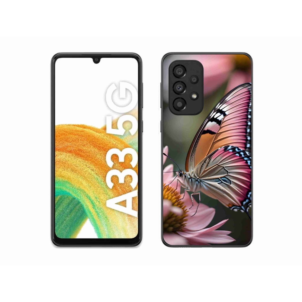 Gelový kryt mmCase na Samsung Galaxy A33 5G - barevný motýl
