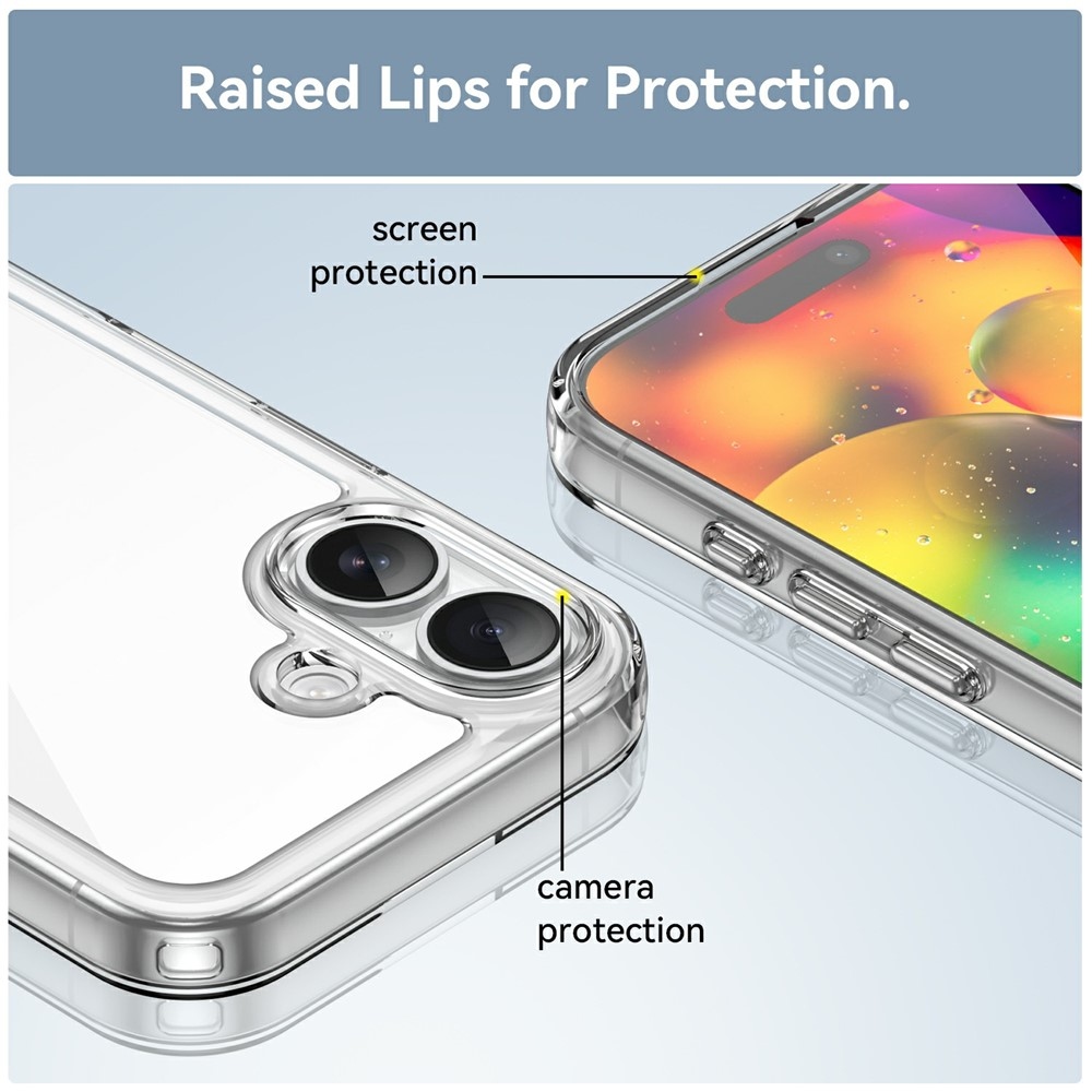 Gelový obal s pevnými zády na iPhone 17 - průhledný
