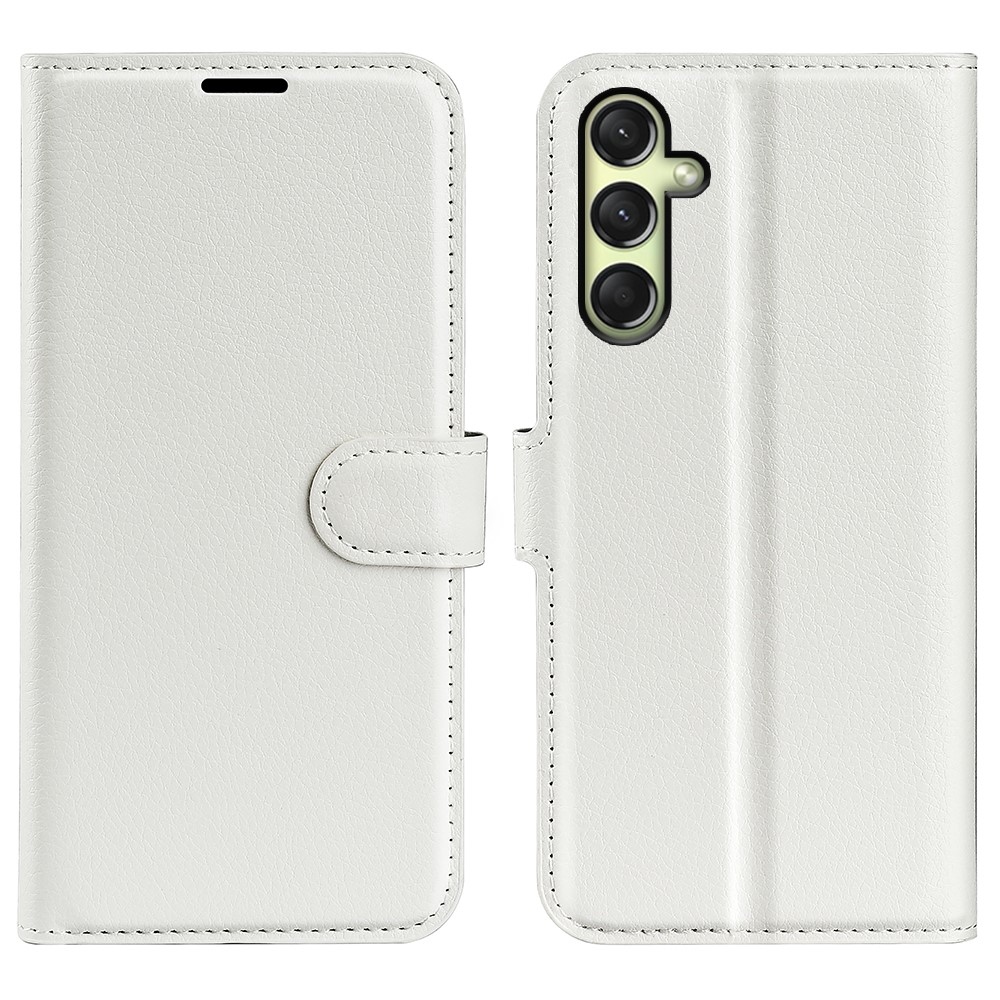 Litchi knížkové pouzdro na Samsung Galaxy A16 4G/5G - bílé