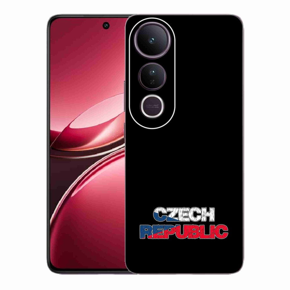 Gelový kryt mmCase na Vivo V50 Lite 4G/5G - Czech Republic černé pozadí