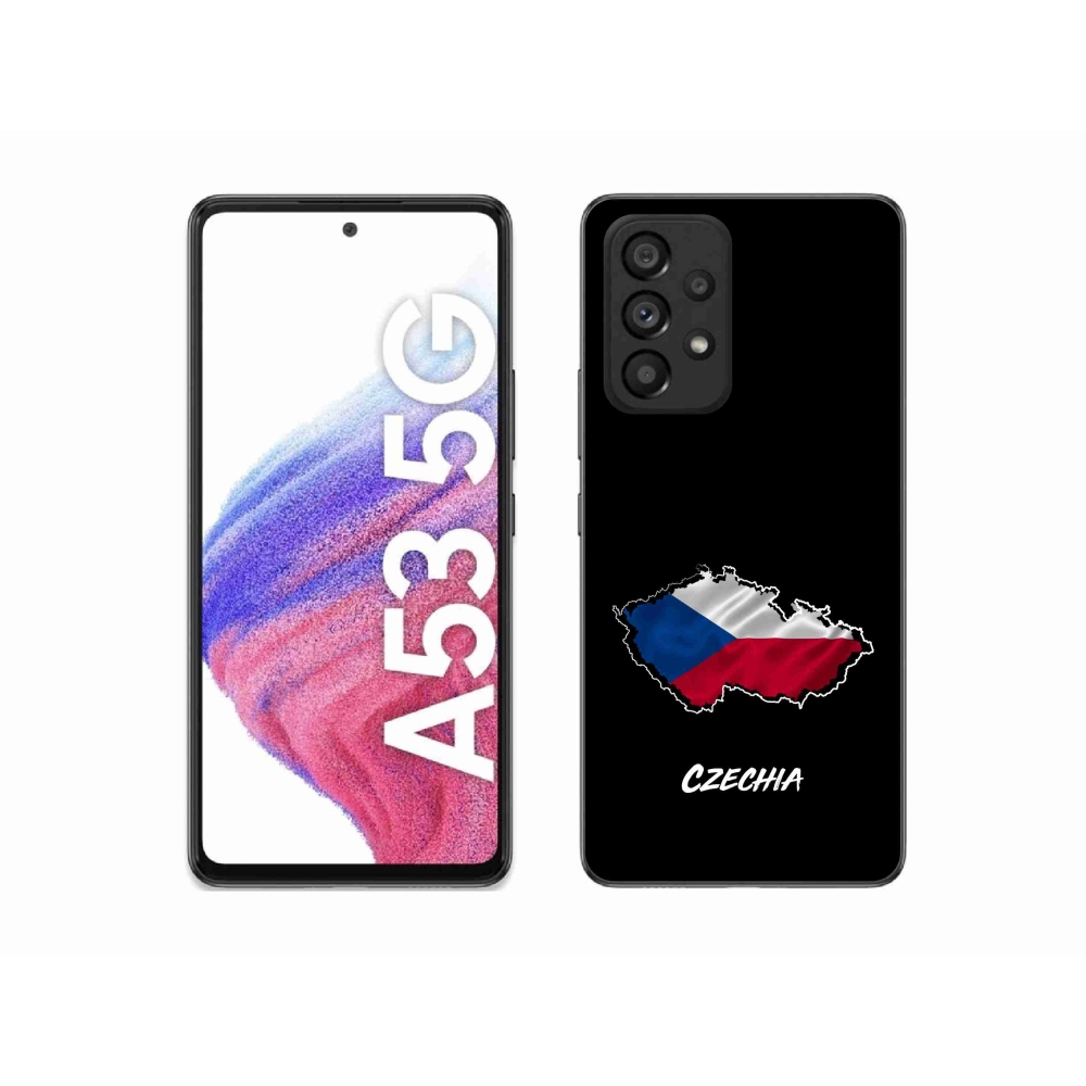Gelový kryt mmCase na Samsung Galaxy A53 5G - Czechia černé pozadí