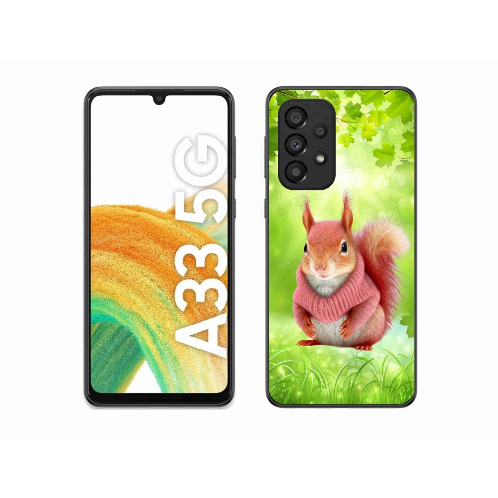 Gelový kryt mmCase na Samsung Galaxy A33 5G - veverka ve svetru