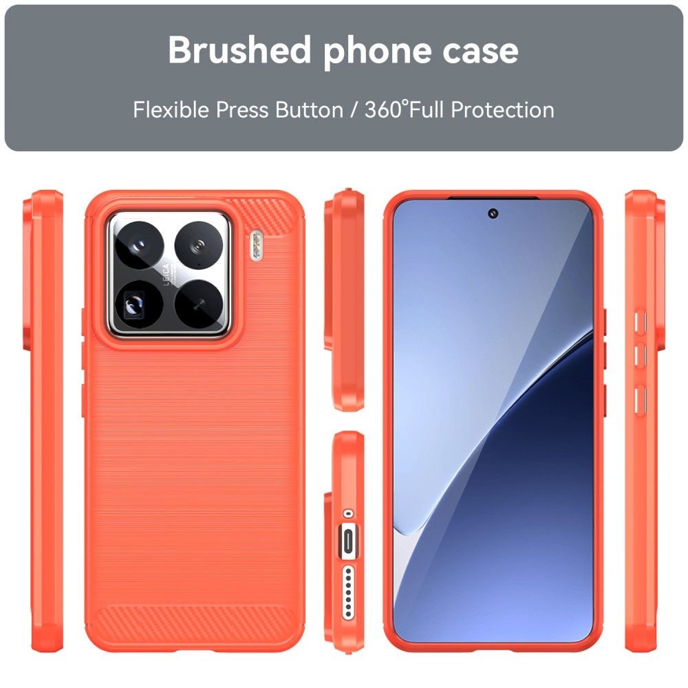 Carbon odolný gelový obal na Xiaomi 15 Pro - červený