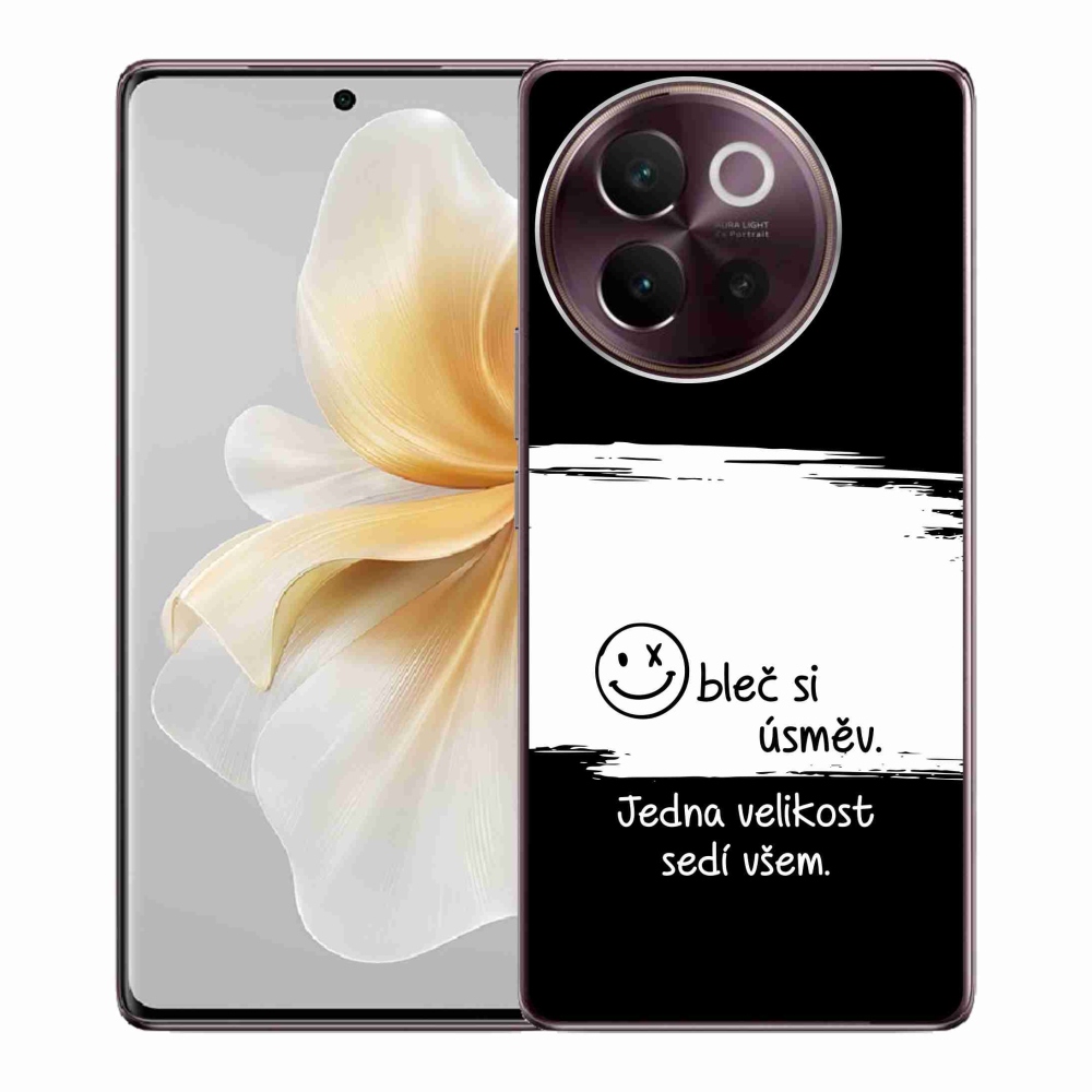 Gelový kryt mmCase na Vivo V40 Lite 5G - vtipný text 8 bíločerné pozadí