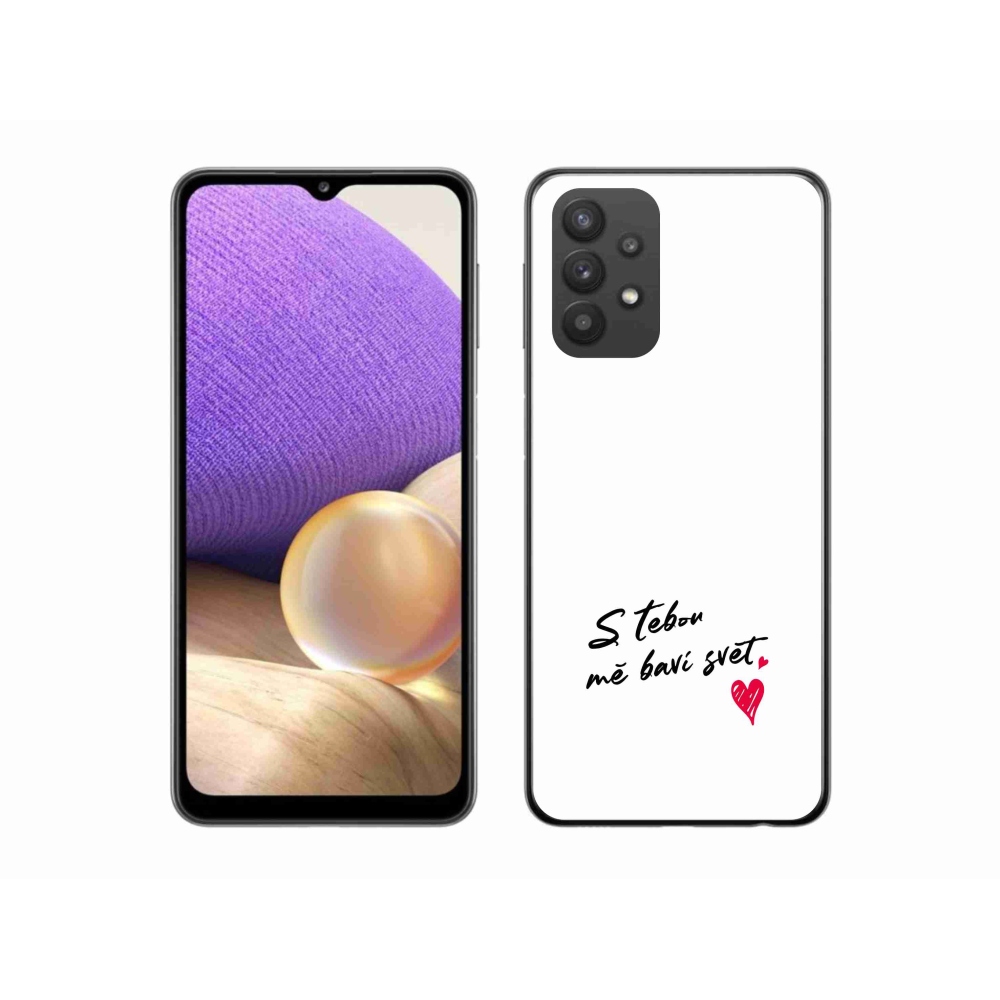 Gelový kryt mmCase na Samsung Galaxy A32 5G - zamilovaný text 1 bílé pozadí