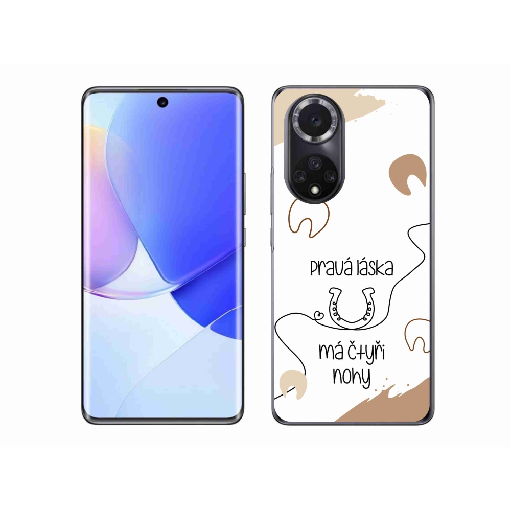 Gelový kryt mmCase na Huawei Nova 9 - koňský motiv bílé pozadí