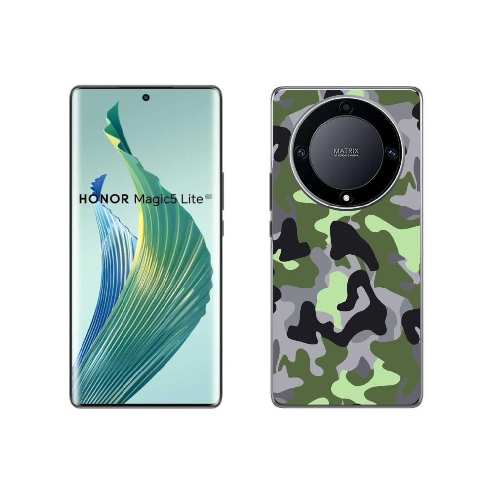 Gelový kryt mmCase na Honor Magic 5 Lite 5G - maskáčový vzor 7