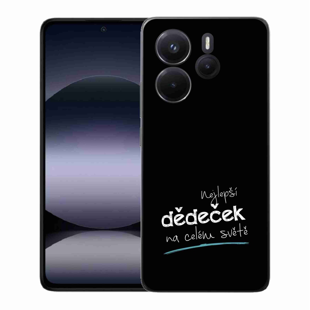 Gelový kryt mmCase na Xiaomi Redmi Note 14 - nejlepší dědeček 3 černé pozadí