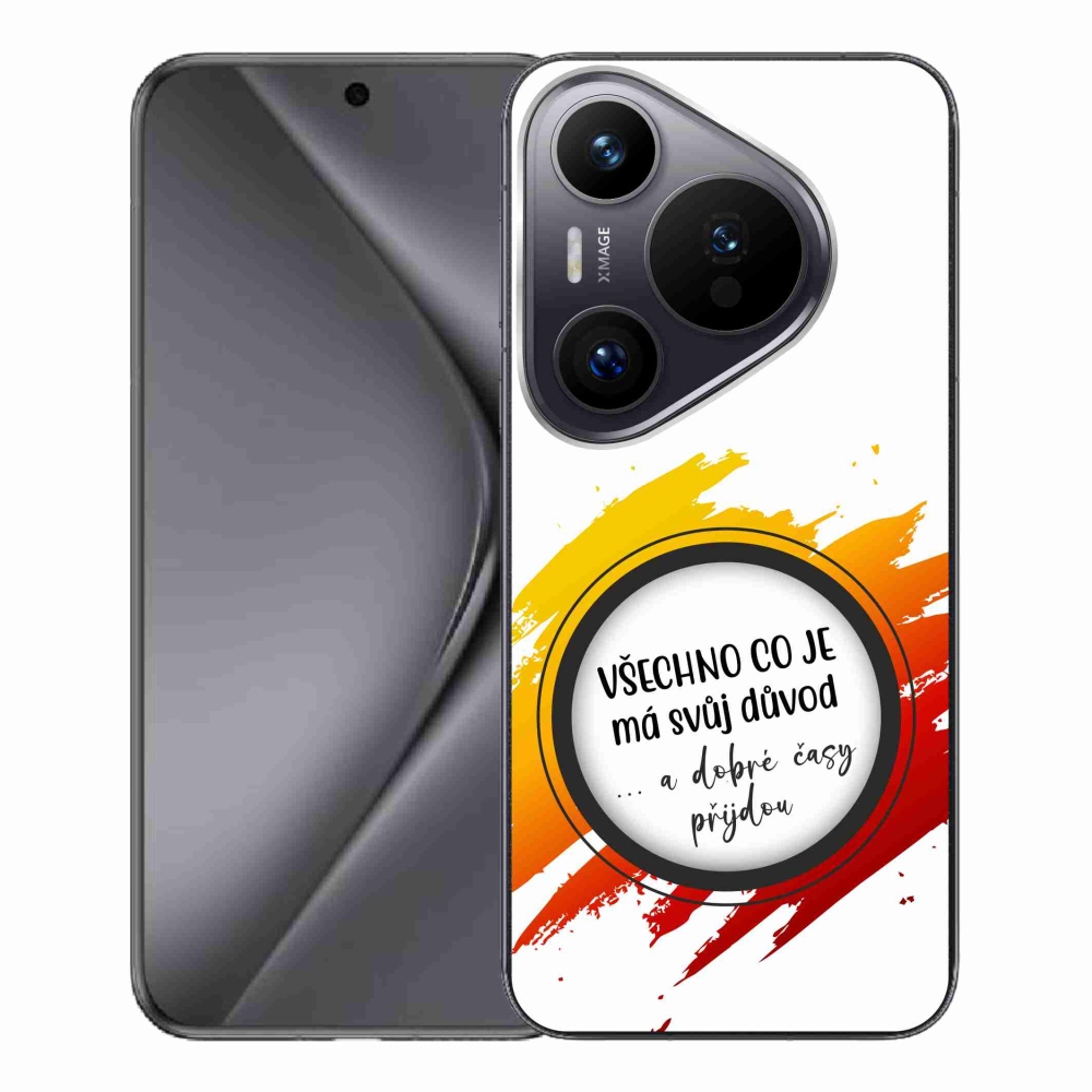 Gelový kryt mmCase na Huawei Pura 70 Pro - citát 3 bílé pozadí