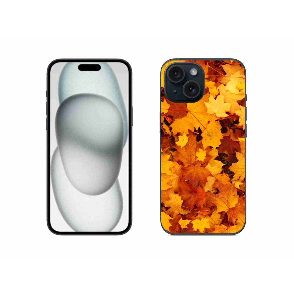 Gelový kryt mmCase na iPhone 15 - javorové listy
