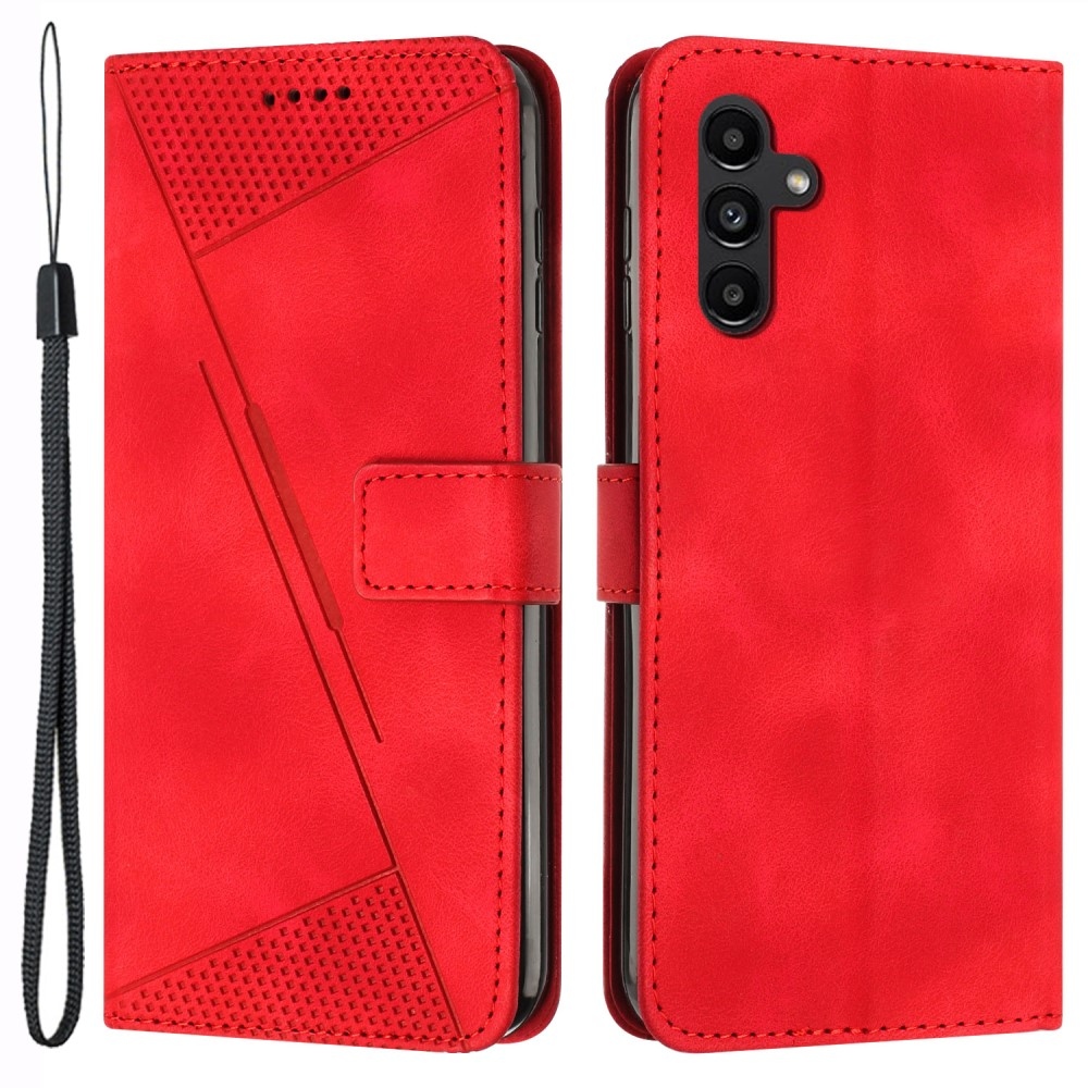 Triangle knížkové pouzdro na Samsung Galaxy S25 - červené