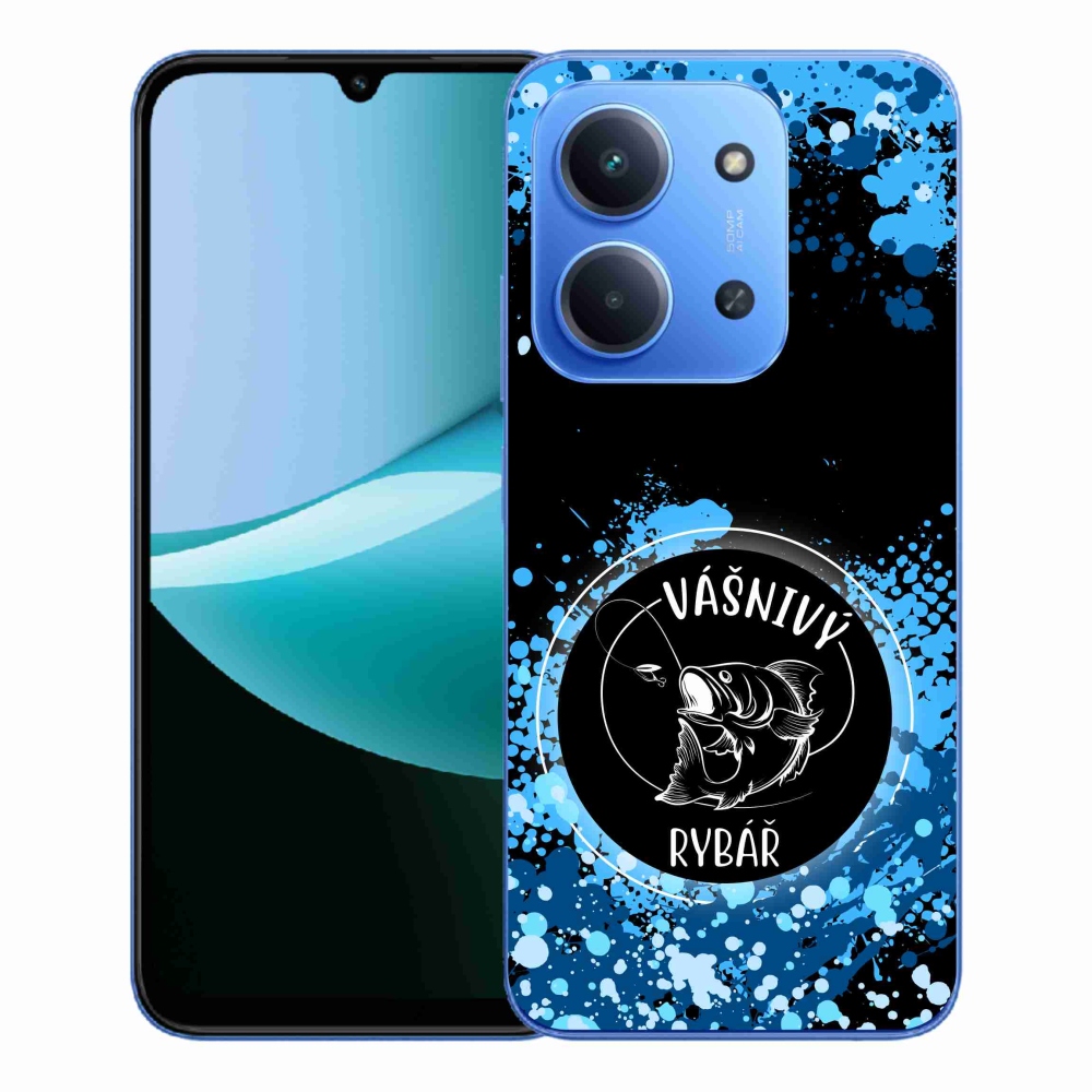 Gelový kryt mmCase na Xiaomi Redmi 15C 4G/5G (173mm) - vášnivý rybář černé pozadí