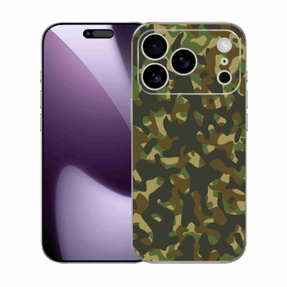 Gelový kryt mmCase na iPhone 17 Pro - maskáčový vzor 1