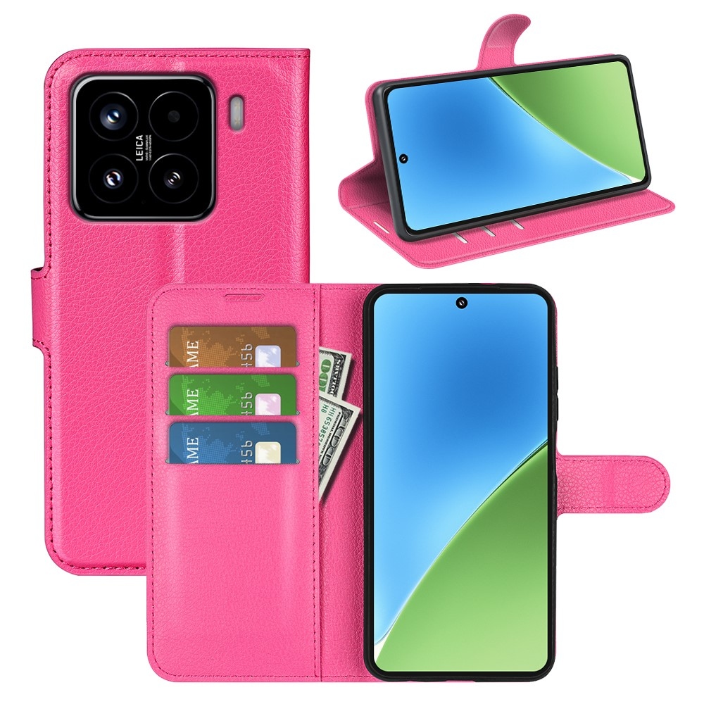 Litchi knížkové pouzdro na Xiaomi 15 - rose