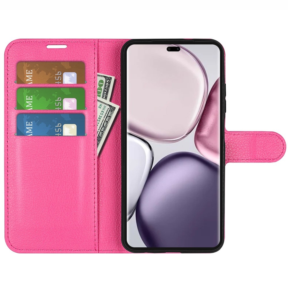 Litchi knížkové pouzdro na Honor Magic 7 Lite 5G - rose