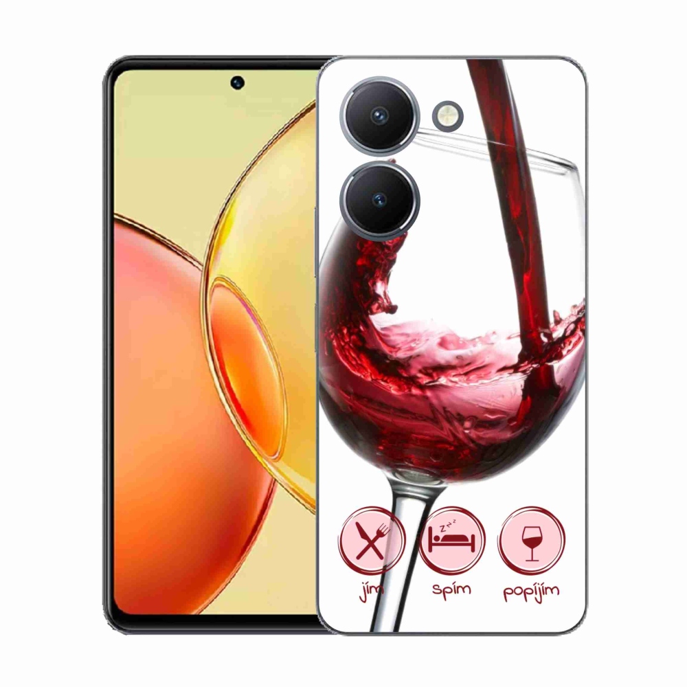 Gelový kryt mmCase na Vivo Y36 - sklenička vína červené