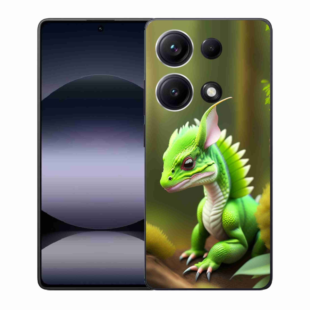 Gelový kryt mmCase na Xiaomi Redmi Note 14S - zelený dráček
